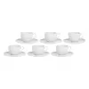 LA PORCELLANA BIANCA Set aus 6 Corte Untertassen-Teetassen - Weiß, 200 ml
