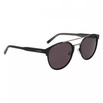 Lacoste L263S-2 Herren Rechteck-Sonnenbrille - Schwarzer Rahmen, Graue Gläser, 53mm