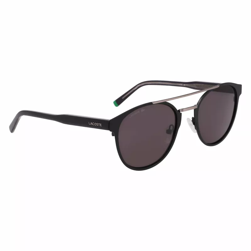 Lacoste L263S-2 Herren Rechteck-Sonnenbrille - Schwarzer Rahmen, Graue Gläser, 53mm
