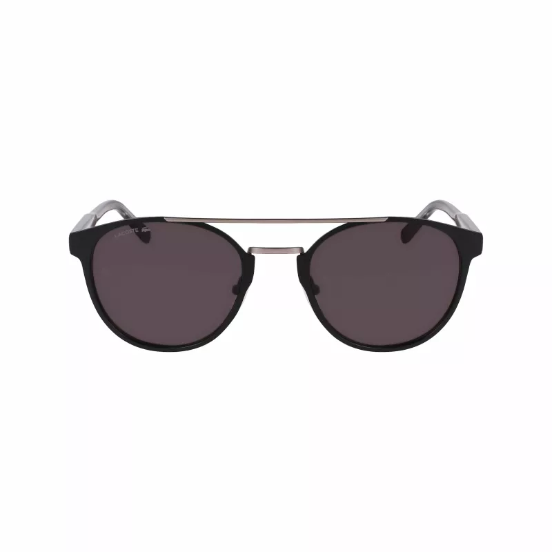 Lacoste L263S-2 Herren Rechteck-Sonnenbrille - Schwarzer Rahmen, Graue Gläser, 53mm