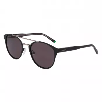 Lacoste L263S-2 Herren Rechteck-Sonnenbrille - Schwarzer Rahmen, Graue Gläser, 53mm
