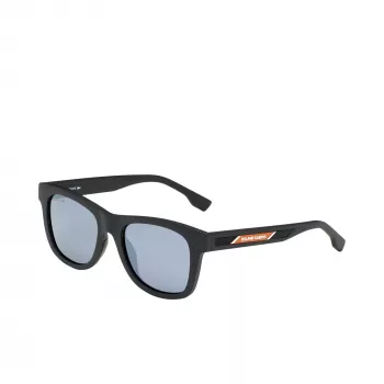 Lacoste L3651SRG-001 Unisex-Sonnenbrille - Schwarzer Acetatrahmen, graue Polycarbonatgläser, 48 mm Glasbreite