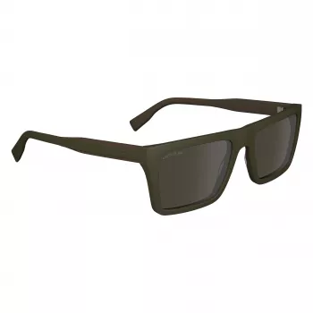 Lacoste L6009S-275 Herren Rechteck-Sonnenbrille - Havanna-Acetatrahmen, Braune Polycarbonatgläser, UV400-Schutz