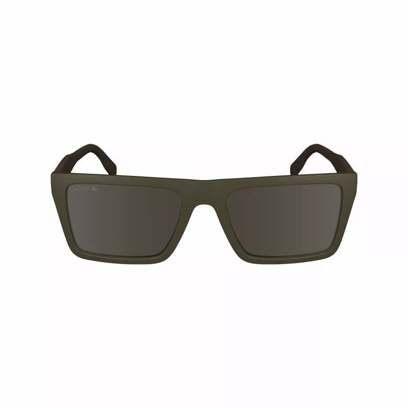 Lacoste L6009S-275 Herren Rechteck-Sonnenbrille - Havanna-Acetatrahmen, Braune Polycarbonatgläser, UV400-Schutz