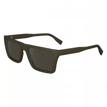 Lacoste L6009S-275 Herren Rechteck-Sonnenbrille - Havanna-Acetatrahmen, Braune Polycarbonatgläser, UV400-Schutz