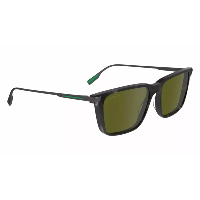 Lacoste L6017S5517240 Rechteckige Havana Sonnenbrille für Herren - Braune Gläser 55/17/145 mm