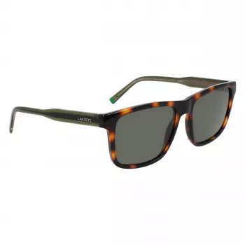 Lacoste L6025S-214 Herren Rechteck-Sonnenbrille - Havana/Grau - 56/17/145 mm