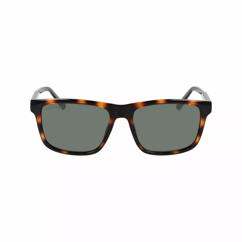 Lacoste L6025S-214 Herren Rechteck-Sonnenbrille - Havana/Grau - 56/17/145 mm