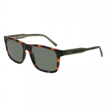 Lacoste L6025S-214 Herren Rechteck-Sonnenbrille - Havana/Grau - 56/17/145 mm