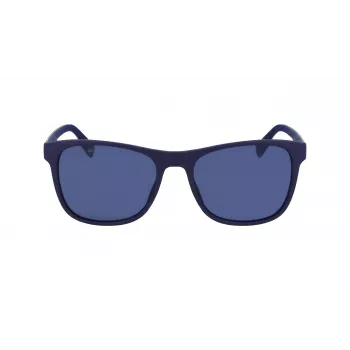 Lacoste L6031S-424 Herren Rechteck-Sonnenbrille - Blauer Rahmen, Graue Gläser, UV400