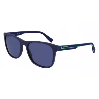 Lacoste L6031S-424 Herren Rechteck-Sonnenbrille - Blauer Rahmen, Graue Gläser, UV400