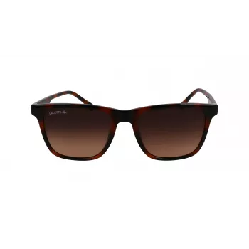 Lacoste L6041S-214 Herren Rechteckige Sonnenbrille Havana Acetat Gestell Braune Polycarbonat Gläser 54mm