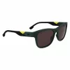Lacoste L6043S-301 Herren Rechteckige Sonnenbrille - Grüner Rahmen, Graue Gläser, 56/18/145 mm