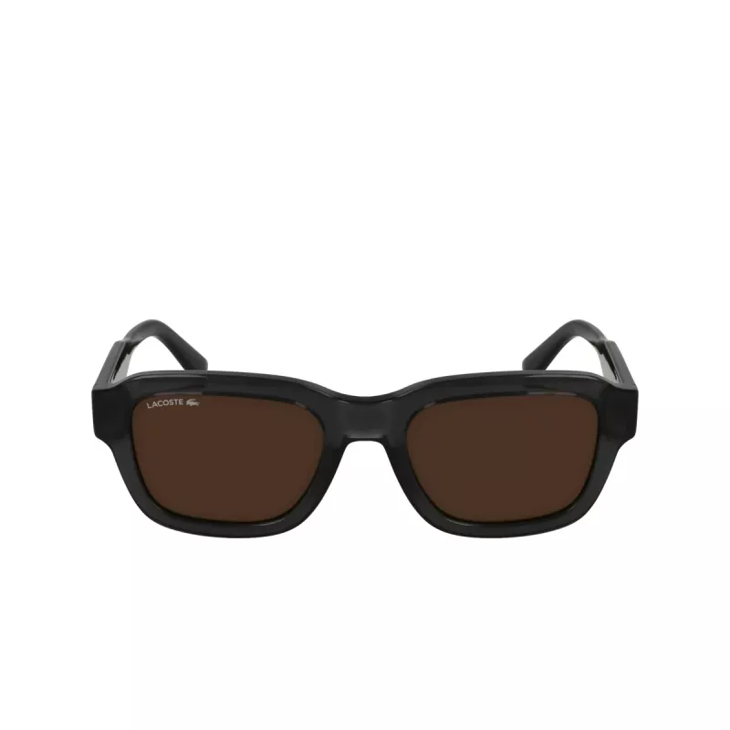 Lacoste L6048S-035 Sonnenbrille Herren Rechteckiger Acetatrahmen Dunkelgraue Gläser Grau 51mm