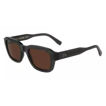Lacoste L6048S-035 Sonnenbrille Herren Rechteckiger Acetatrahmen Dunkelgraue Gläser Grau 51mm