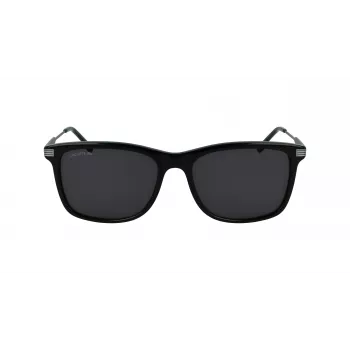 Lacoste L960S Herren-Sonnenbrille, eckig - Schwarzer Rahmen, grüne Gläser, 56/18/140 mm, UV400