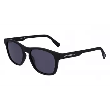 Lacoste Herren L988S-2 Rechteck-Sonnenbrille - Schwarzer Rahmen Graue Gläser 54mm