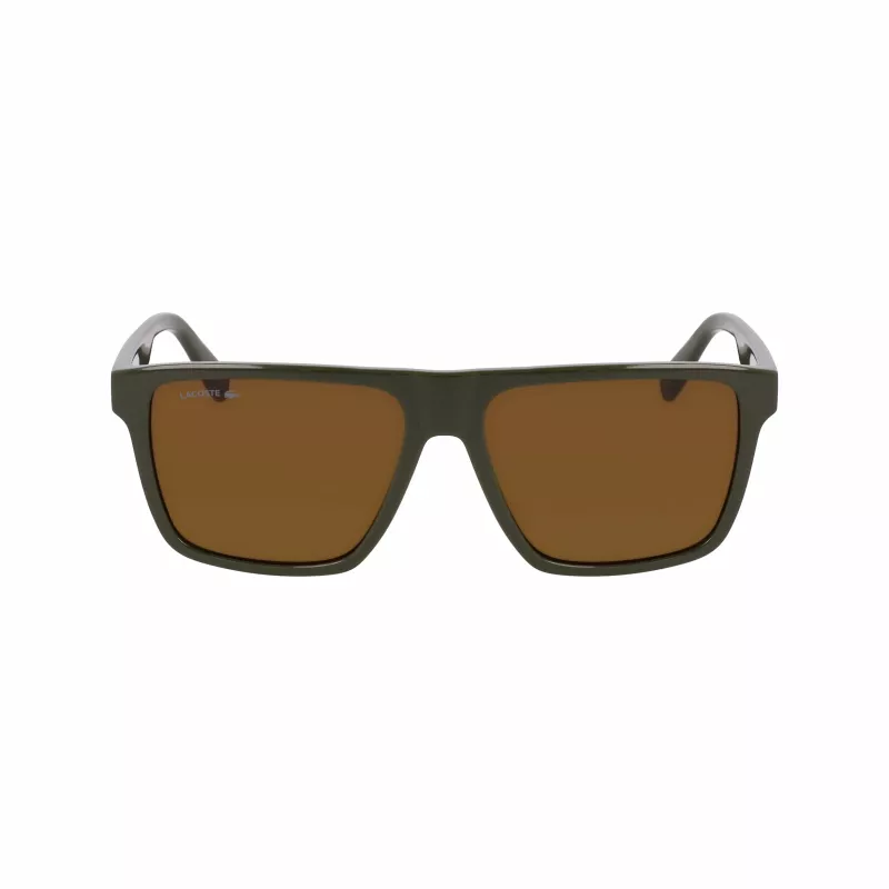 Lacoste Herren-Sonnenbrille L6027S-275 Havana Acetat Rechteck 57mm