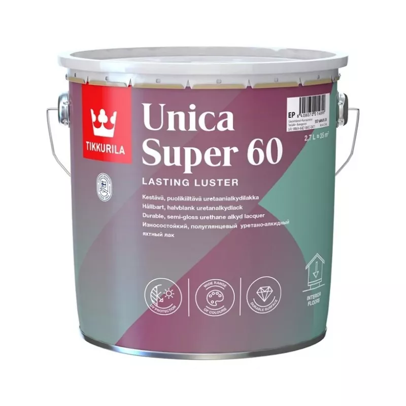 LACQ UNICA SUPER 60 S/GL 2.7L Alkyd Enamel Paint Semi-Gloss