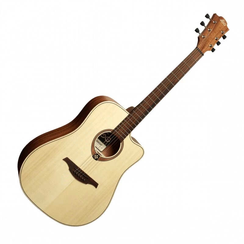 Lag GLA Tramontane 70 DC Dreadnought Cutaway Akustik-E-Gitarre - Natur