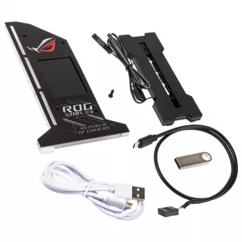 Lamptron Vertical GPU Holder mit Display - Schwarz