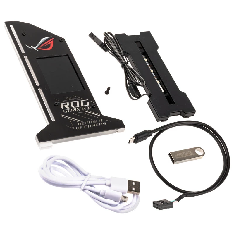 Lamptron Vertical GPU Holder mit Display - Schwarz