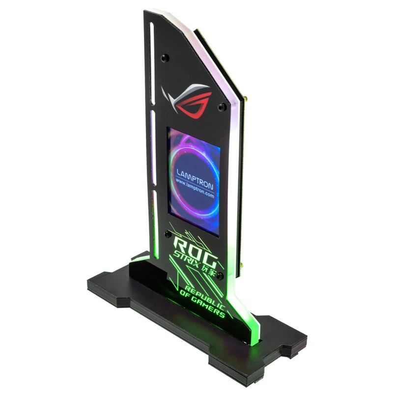 Lamptron Vertical GPU Holder mit Display - Schwarz