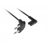 Lanberg 1,8 m Winkel-Netzkabel Eurostecker auf IEC C7 (Schwarz)