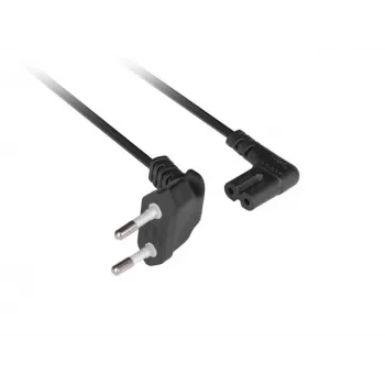 Lanberg 1,8 m Winkel-Netzkabel Eurostecker auf IEC C7 (Schwarz)
