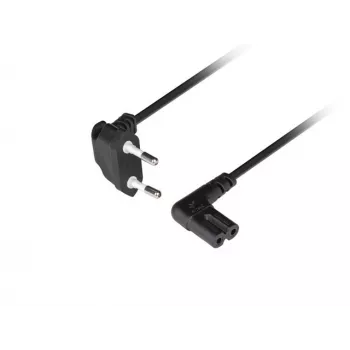 Lanberg 1,8 m Winkel-Netzkabel Eurostecker auf IEC C7 (Schwarz)