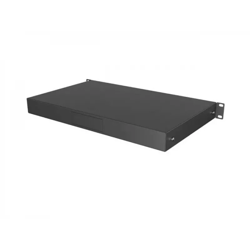 LANBERG 19-Zoll 1U Schublade ausziehbar 270mm Tiefe Schwarz (483x270mm, Tragfähigkeit 30kg)