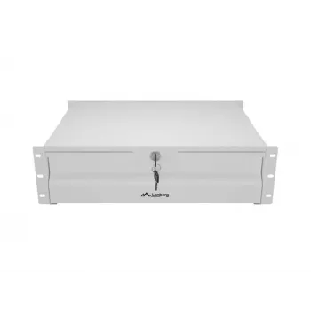 LANBERG 19-Zoll 3U Schubladenschiene 360mm Tiefe Grau, 90kg Tragfähigkeit, 4-Punkt-Montage