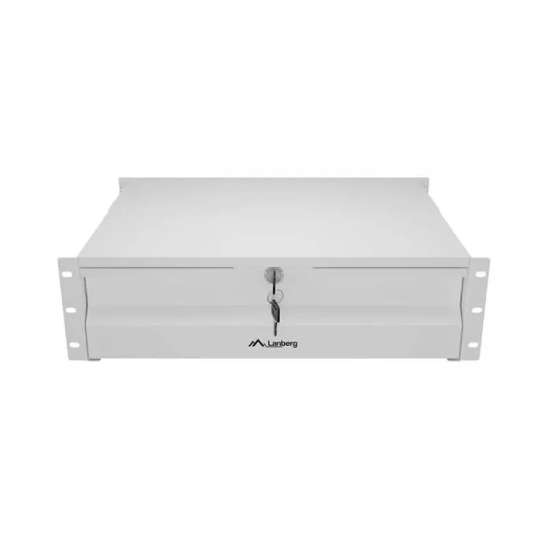 LANBERG 19-Zoll 3U Schubladenschiene 360mm Tiefe Grau, 90kg Tragfähigkeit, 4-Punkt-Montage
