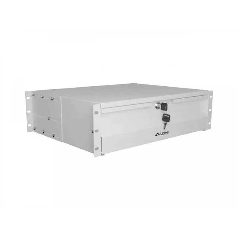 LANBERG 19-Zoll 3U Schubladenschiene 360mm Tiefe Grau, 90kg Tragfähigkeit, 4-Punkt-Montage