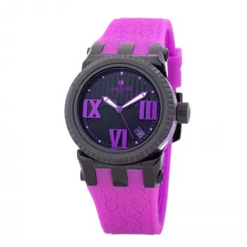 LANCASTER OLA0643BKVL Damen Quarz Analog Uhr 38mm Schwarzes Lederarmband