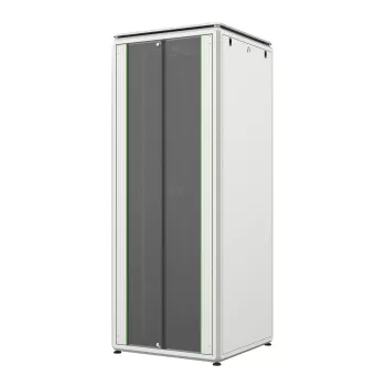 LANVIEW 19 Zoll 42U Server-Rack-Schrank 800x800mm, Grau (RAL 7035), Glastür