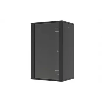 LANVIEW Quick Assembly Flat Pack 19 – 19 inch Wandgehäuse (6U, 600x450x320mm, Tür aus Sicherheitsglas, Schwarz)