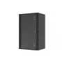 LANVIEW Quick Assembly Flat Pack 19 – 19 inch Wandgehäuse (6U, 600x450x320mm, Tür aus Sicherheitsglas, Schwarz)