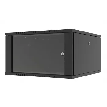 LANVIEW RWF07U66BL 19 Zoll 6U Wandmontage-Netzwerkschrank, Schnellmontage-Flachpaket, Schwarz