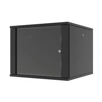LANVIEW RWF09U66BL Quick Assembly Flatpack 19 Wandmontage-Netzwerkschrank, 6U, 19 Zoll, Schwarz