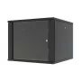 LANVIEW RWF09U66BL Quick Assembly Flatpack 19 Wandmontage-Netzwerkschrank, 6U, 19 Zoll, Schwarz