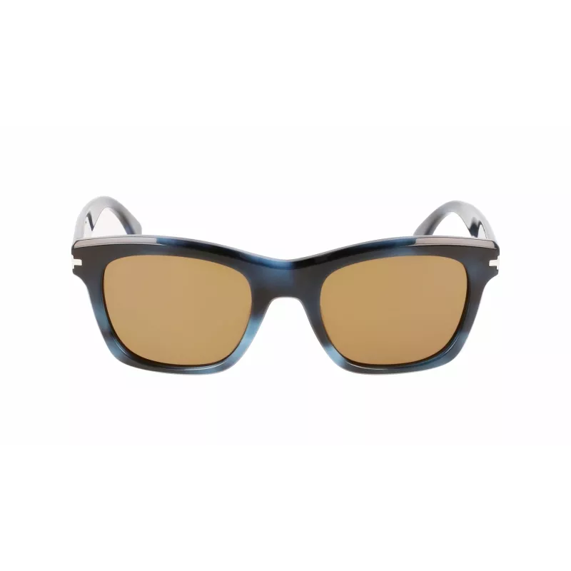 LANVIN LNV620S-425 Herren eckige Acetat-Sonnenbrille - Blauer Rahmen, graue Gläser, UV400