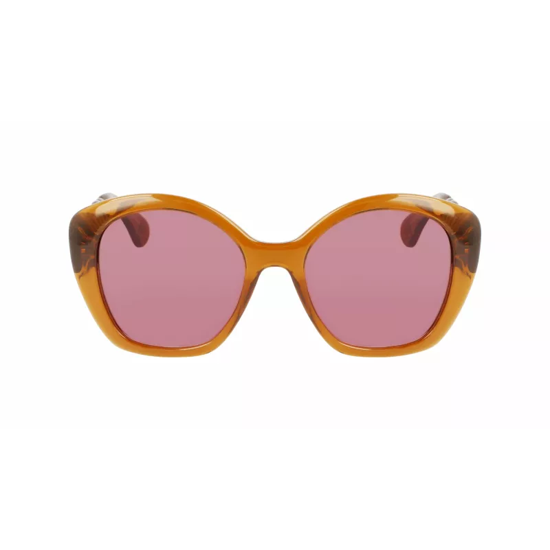 LANVIN Damen LNV628S-208 Cat-Eye-Sonnenbrille Havana Acetat Brauner Verlaufsglas 54mm
