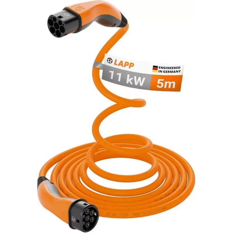 LAPP MOBILITY HELIX® Typ 2 EV-Ladekabel 11 kW 5 m Orange 61796