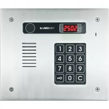 Laskomex CP-2513R INOX Edelstahl Audio-Türstation mit RFID, 13 Wohnungen, horizontal, Unterputzmontage, Silber