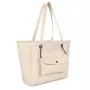 Laura Ashley Damen Umhängetasche aus cremefarbenem gestepptem Kunstleder - Relief Q LTD CRM (30x30x10 cm)