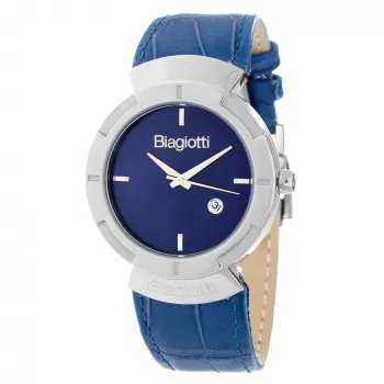 LAURA BIAGIOTTI Herrenuhr LB0033M-02 40mm Edelstahl Quarz Analog Schwarzes Zifferblatt Lederarmband