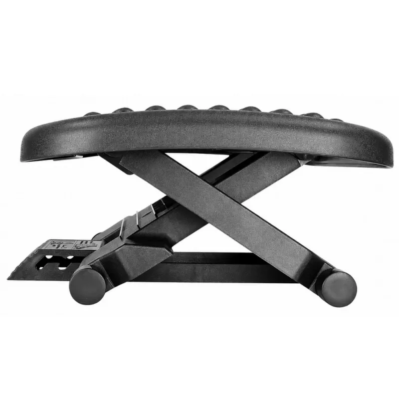 LEAN Verstellbare ergonomische Fußstütze fürs Büro mit 3 Stufen Massage-Noppen, Schwarz