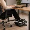 LEAN Verstellbare ergonomische Fußstütze fürs Büro mit 3 Stufen Massage-Noppen, Schwarz