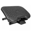 LEAN Verstellbare ergonomische Fußstütze fürs Büro mit 3 Stufen Massage-Noppen, Schwarz